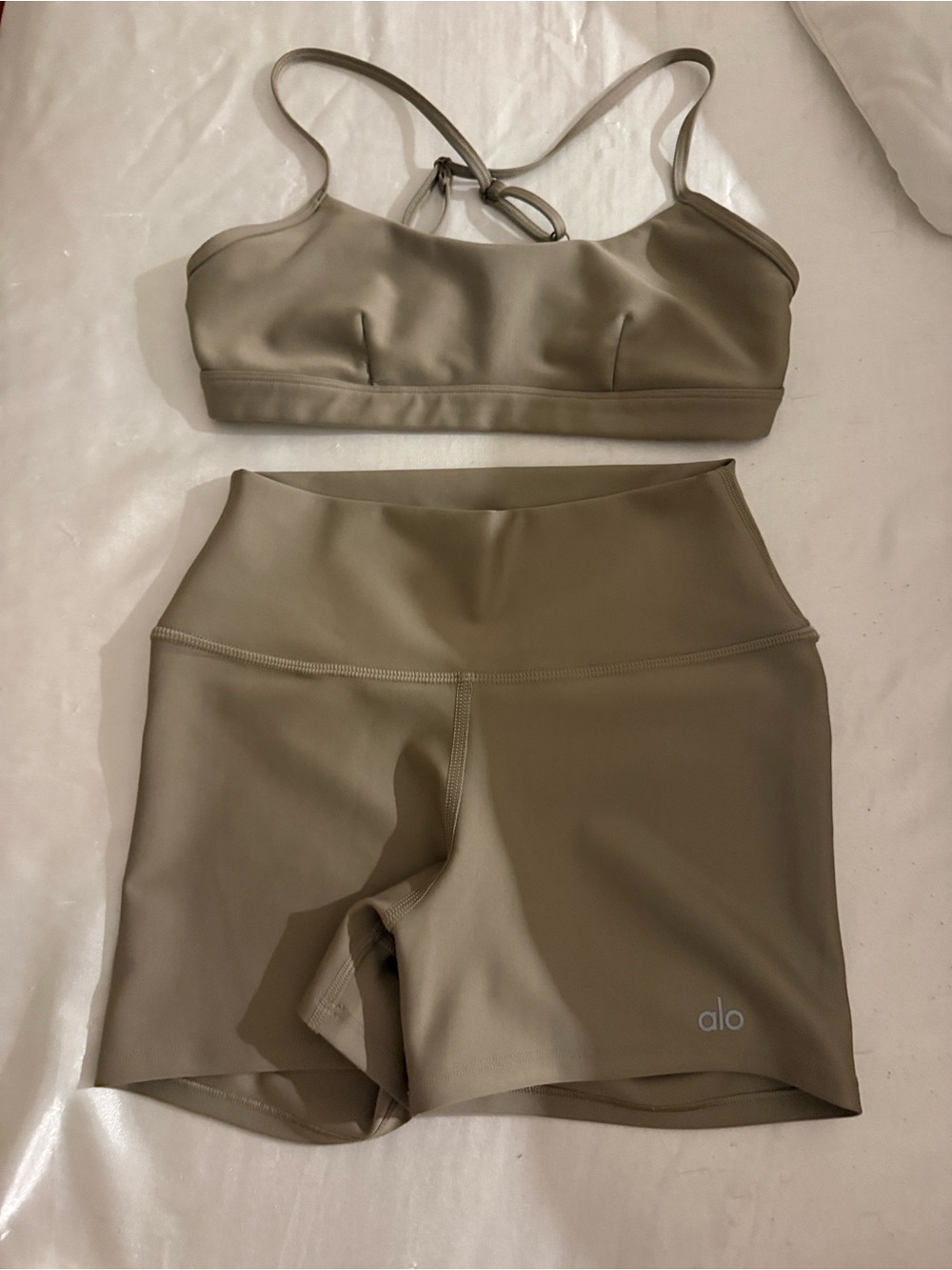 ALO Yoga Sports Bra / Biker Shorts Set